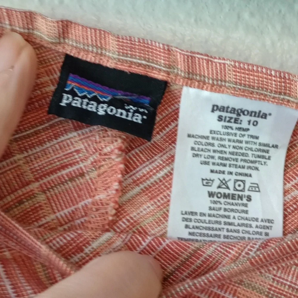 Patagonia Midi Pink Natural Hemp Skirt With Side Button Detail Size 10 - Picture 5 of 7